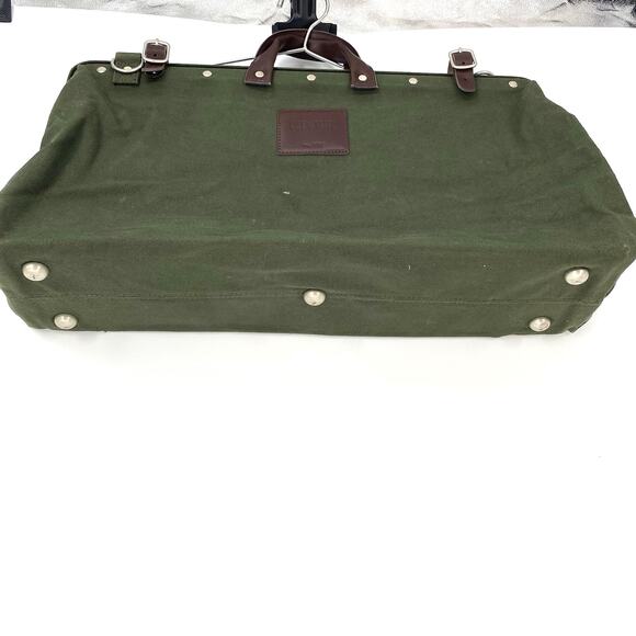 Line of Trade Weekender Green Canvas And Leather Bag Large - Picture 2 of 7